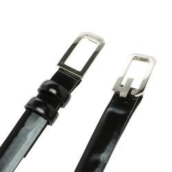 Pre Owned حزام دولتشي أند غابانا جلد لامع أسود لامع بشعار DG مقاس 75 سم