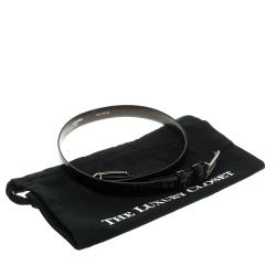 Pre Owned حزام دولتشي أند غابانا جلد لامع أسود لامع بشعار DG مقاس 75 سم