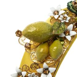 Dolce and Gabbana Yellow Lemon Crystal Embellished Headband