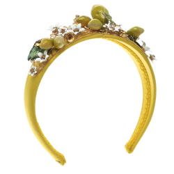 Dolce and Gabbana Yellow Lemon Crystal Embellished Headband