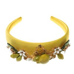 Dolce and Gabbana Yellow Lemon Crystal Embellished Headband