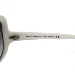 Pre Owned Dolce and Gabbana White Oversized Square Sunglasses