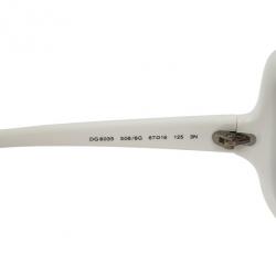 Pre Owned Dolce and Gabbana White Oversized Square Sunglasses