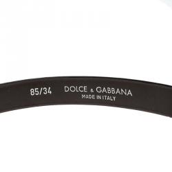 Pre Owned حزام دولتشي آند غابانا جلد أسود رفيع 110 سم
