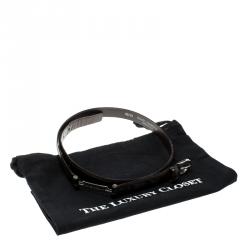 Pre Owned حزام دولتشي آند غابانا جلد أسود رفيع 110 سم