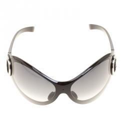 Pre Owned نظارة شمسية دولتشي اند غابانا شيلد DG6024-B مرصعة كريستال أسود 