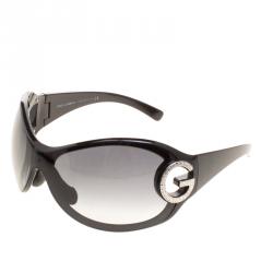 Pre Owned نظارة شمسية دولتشي اند غابانا شيلد DG6024-B مرصعة كريستال أسود 