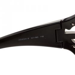 Pre Owned نظارة شمسية دولتشي اند غابانا شيلد DG6024-B مرصعة كريستال أسود 