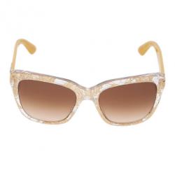 مملوكة مسبقًا Dolce and Gabbana Gold Lace Cat Eye Sunglasses