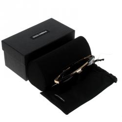 Pre Owned Dolce and Gabbana Dark Brown Tortoise DG 4269 Wayfarer Sunglasses