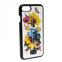 مملوكة مسبقًا Dolce and Gabbana Flower Printed Dauphine Leather Iphone 7 Case