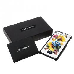 مملوكة مسبقًا Dolce and Gabbana Flower Printed Dauphine Leather Iphone 7 Case