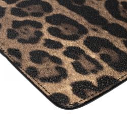 مملوكة مسبقًا حافظة أيباد ميني دولتشي أند غابانا جلد طباعة فهد بنية