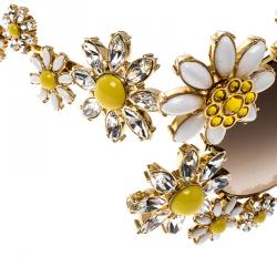 Pre Owned Dolce and Gabbana Gold Tone/Brown Gradient DG2153 -B Limited Edition Daisy Sunglasses