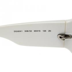 Pre Owned نظارة شمسية دولتشي أند غابانا كبيرة DG6041 متدرجة رمادية/ بيضاء