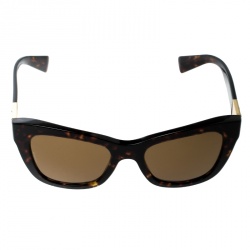 مملوكة مسبقًا Dolce and Gabbana Brown Tortoise/Brown DG4214 Cat Eye Sunglasses