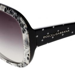 Pre Owned Dolce and Gabbana 4132 Lace Print Polka Dot Sunglasses