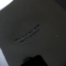 Pre Owned Dolce and Gabbana Black Crystal Embellished Spike Two Tone Open Cuff Bracelet