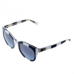 Pre Owned Dolce and Gabbana Blue and White Striped DG4249 Wayfarer Sunglasses