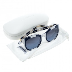 Pre Owned Dolce and Gabbana Blue and White Striped DG4249 Wayfarer Sunglasses