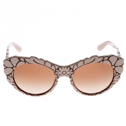 مملوكة مسبقًا Dolce and Gabbana Pink/Brown Gradient DG4267 Brocade Cat Eye Sunglasses