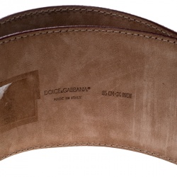 Pre Owned حزام دولتشي أند غابانا كانفاس أحمر مقوى بحزام وسط 85 سم