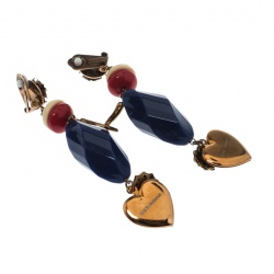 مملوكة مسبقًا أقراط دولتشي أند غابانا رزين متعدد الألوان وكريستال لوكيت قلب متدلية