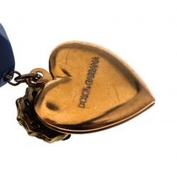 مملوكة مسبقًا أقراط دولتشي أند غابانا رزين متعدد الألوان وكريستال لوكيت قلب متدلية