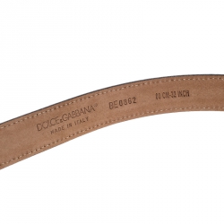 مملوكة مسبقًا Dolce & Gabbana Brown Leopard Print Leather D&G Buckle Belt 80cm