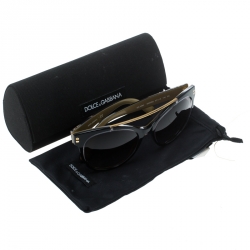 مملوكة مسبقًا Dolce & Gabbana Balck/Gold Gradient DG 4280 Oversized Sunglasses