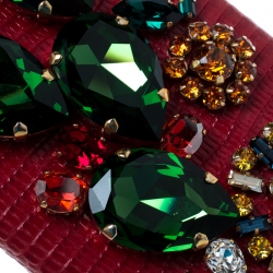 مملوكة مسبقًا Dolce and Gabbana Red Floral Crystal Embellished iPhone 6 Case