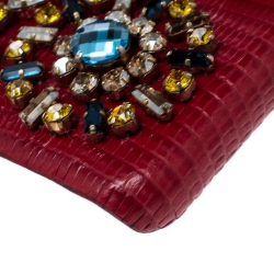 مملوكة مسبقًا Dolce and Gabbana Red Floral Crystal Embellished iPhone 6 Case