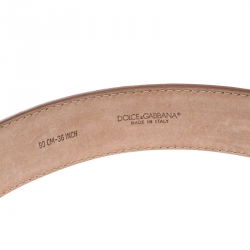 Pre Owned حزام دولتشي أند غابانا جلد برونزي بالشعار 90 سم