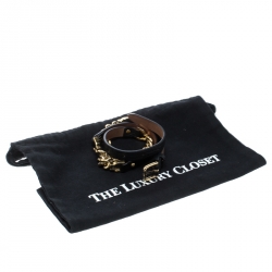 مملوكة مسبقًا حزام سكيني دولتشي أند غابانا جلد أسود وسلسلة ذهبية اللون 80 سم