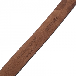 مملوكة مسبقًا حزام سكيني دولتشي أند غابانا جلد أسود وسلسلة ذهبية اللون 80 سم