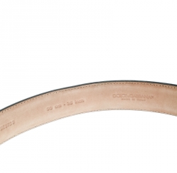 Pre Owned حزام دولتشي آند غابانا جلد أسود بإبزيم مقاس 90 سم