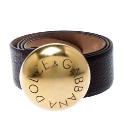 مملوكة مسبقًا  حزام دولتشي أند غابانا بإبزيم جلد بني