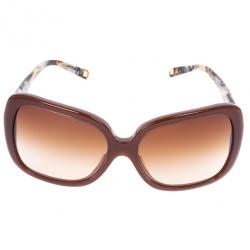 Pre Owned Dolce and Gabbana Brown Oversized Square Sunglasses