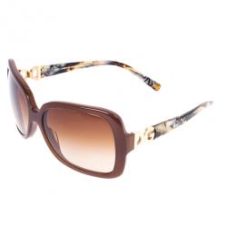 Pre Owned Dolce and Gabbana Brown Oversized Square Sunglasses