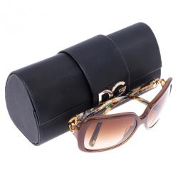 Pre Owned Dolce and Gabbana Brown Oversized Square Sunglasses