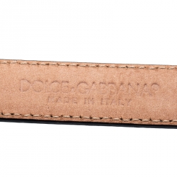 Pre Owned حزام دولتشي أند غابانا مورد متعدد الألوان جلد لامع بالشعار مقاس 90 سم