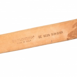 مملوكة مسبقًا Dolce and Gabbana Green Leather Buckle Belt 75 CM