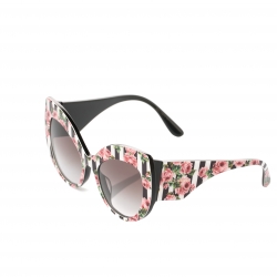 مملوكة مسبقًا Dolce & Gabbana Rose Printed/ Black Gradient DG4321-F Rose Collection Cat Eye Sungalsses
