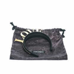 Dolce and Gabbana Love Black Gold Tone Headband
