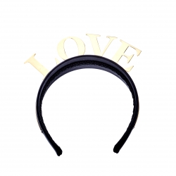 Dolce and Gabbana Love Black Gold Tone Headband