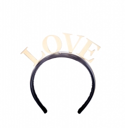 Dolce and Gabbana Love Black Gold Tone Headband