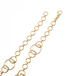 مملوكة مسبقًا حزام دولتشي أند غابانا بسلسلة ذهبية كريستال شعار