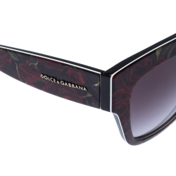 Pre Owned Dolce & Gabbana Floral/ Grey Gradient DG 4231 Wayfarer Sunglasses