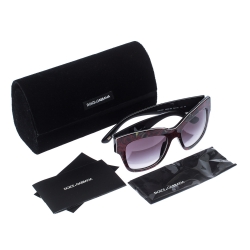 Pre Owned Dolce & Gabbana Floral/ Grey Gradient DG 4231 Wayfarer Sunglasses