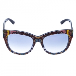 Pre Owned نظارة شمسية دولتشي اند غابانا DG 3036/19 عين قطة زرقاء / متعددة الألوان